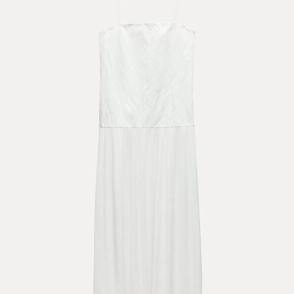 ZARA NEW WOMAN SS24 OYSTER-WHITE CONTRAST DRESS Size M NEW WITH TAG! - Picture 7 of 15